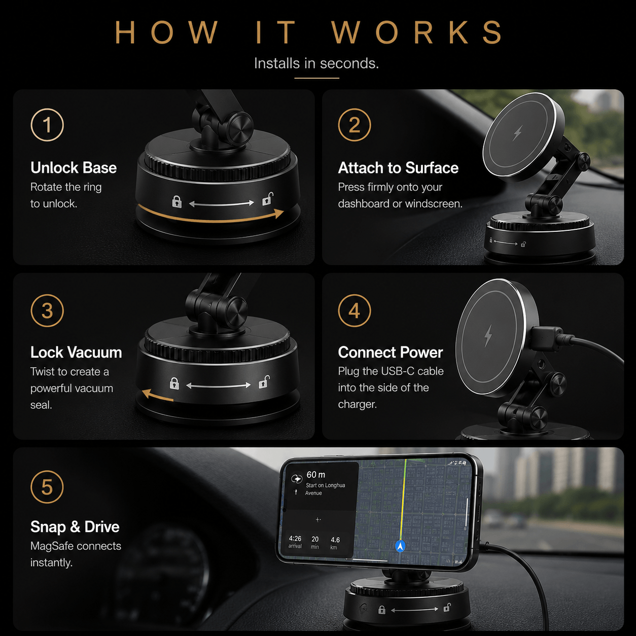 ZENDRIVE™ 2-in-1 Magnetic Car Charger